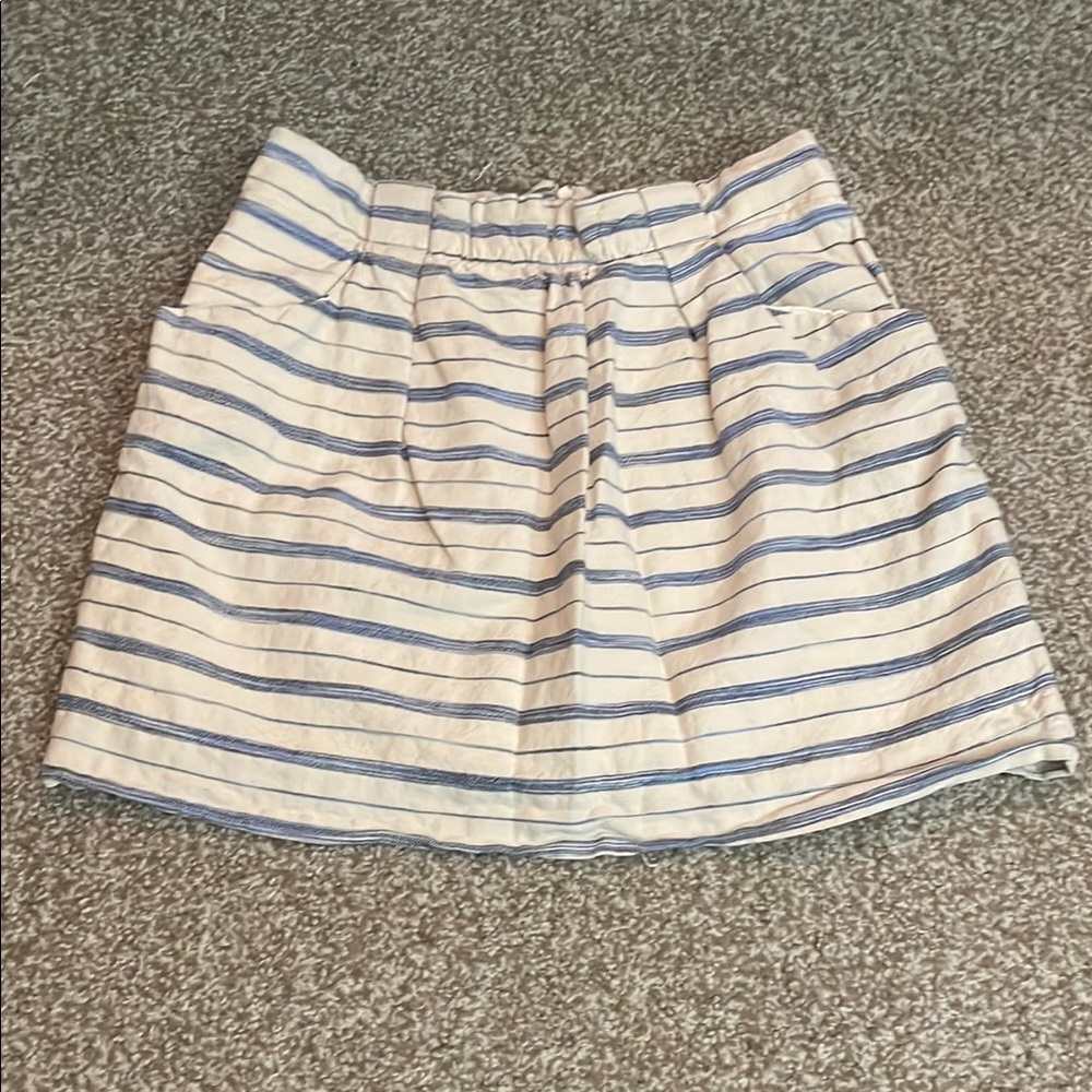 J. Crew Linen Blend Striped Skirt